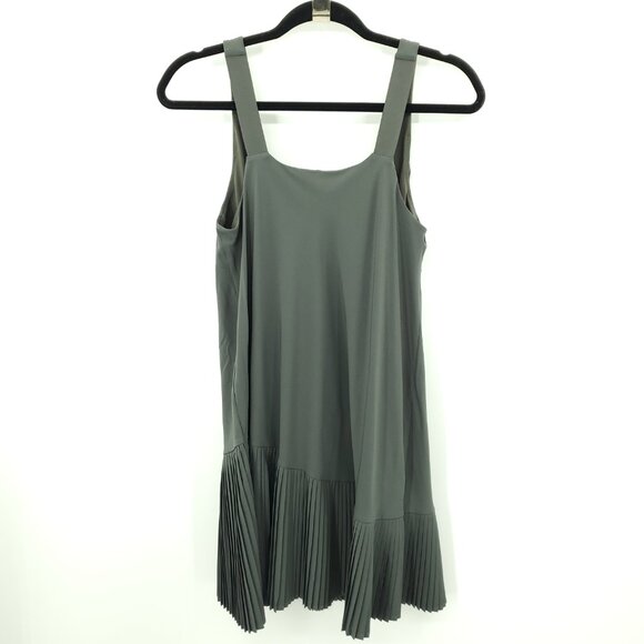 Spanx Yes Pleats Dress Tank Dress Built-In Shorts M Pine Stone Green - Picture 3 of 12
